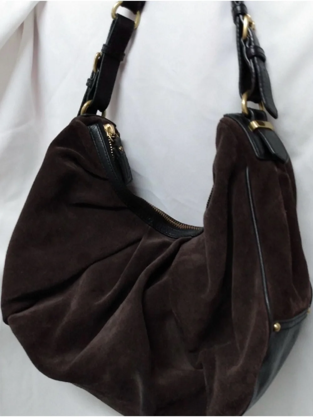 Banana Republic Women’s Dark Brown Suede Hobo Shoulder Bag